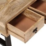 Table basse avec rangement bois massif – 3 tiroirs manguier, 90x50x35 cm – vue 7
