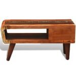 Table basse bois recyclé – Bord incurvé, 1 tiroir – vue 7