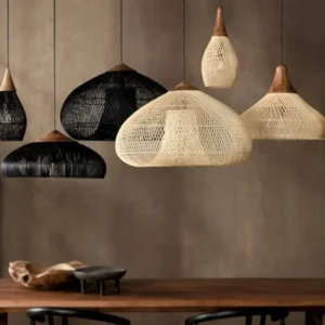 Lustre Rotin Zen Bois Naturel