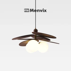 Lustre Herbe Tressée et Verre LED