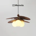 Lustre Herbe Tressée et Verre LED
